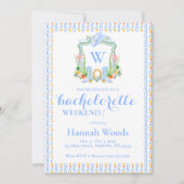 Invitation Bachelorette Grandmillennial Monogramme du Sud (Devant)