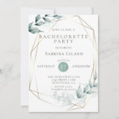 Invitation Bachelorette | Grayed Jade Green Botanical (Devant)