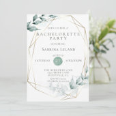 Invitation Bachelorette | Grayed Jade Green Botanical (Debout devant)