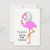 Invitation Bachelorette Hen Party Funny rose Flamant rose mar (Devant)