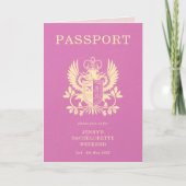 Invitation Bachelorette Hen Party Pink Passport Itinerary (Devant)