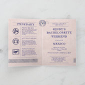 Invitation Bachelorette Hen Party Pink Passport Itinerary (Intérieur)