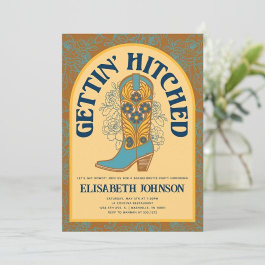 Invitation Bachelorette Hitched (Debout devant)