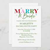 Invitation Bachelorette hiver Joyeux et Mariée (Devant / Derrière)