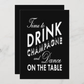 Invitation Bachelorette - Il est temps de boire du champagne (Devant / Derrière)