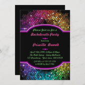 Invitation Bachelorette invitation, tendance, chic, Disco (Devant / Derrière)