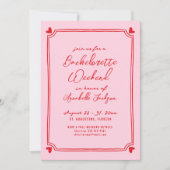 Invitation Bachelorette Itinéraire Du Week-End Des Filles Ros (Devant)