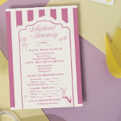 Invitation Bachelorette & Itinéraire Retro Rose Bow & Martini