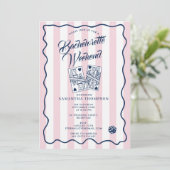 Invitation Bachelorette Itinerary Bach Weekend Casino Pink (Debout devant)