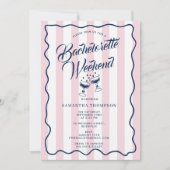 Invitation Bachelorette Itinerary Bach Weekend Cocktail Pink (Devant)