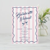 Invitation Bachelorette Itinerary Bach Weekend Cocktail Pink (Debout devant)