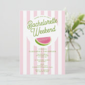Invitation Bachelorette Itinerary Bach Weekend Retro Summer (Debout devant)