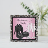 Invitation Bachelorette Léopard Rose Champagne Haut Talon (Debout devant)