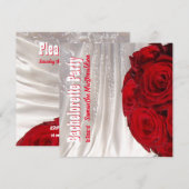Invitation Bachelorette mariage à fleurs rouges et blanches (Devant / Derrière)