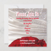 Invitation Bachelorette mariage à fleurs rouges et blanches (Dos)