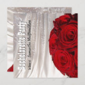 Invitation Bachelorette mariage à fleurs rouges et blanches (Devant / Derrière)