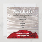 Invitation Bachelorette mariage à fleurs rouges et blanches (Dos)