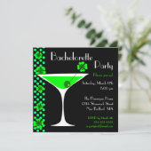 Invitation Bachelorette Martini Shamrock SUR MESUR (Debout devant)