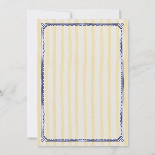 Invitation Bachelorette Martini Yellow Stripes (Dos)