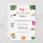 Invitation Bachelorette minimaliste et itinéraire week-end (Devant)