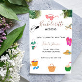 Invitation Bachelorette minimaliste et itinéraire week-end