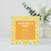 Invitation Bachelorette moderne de marguerite jaune (Debout devant)
