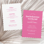 Invitation Bachelorette moderne rétro rose vif