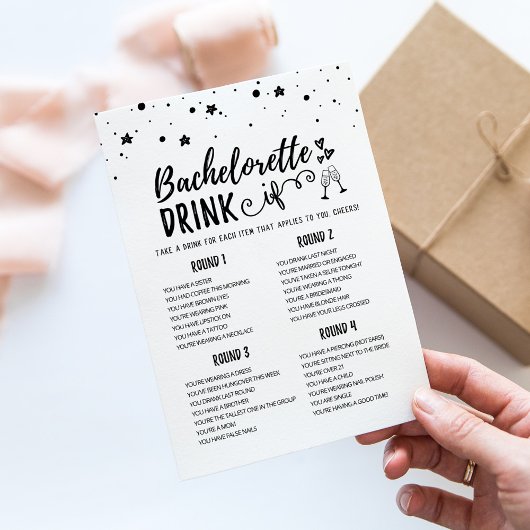Invitation Bachelorette modifiable BOIRE SI Hen Party Game Ca