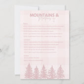 Invitation Bachelorette Montagne et Martinis (Dos)