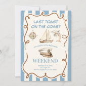 Invitation Bachelorette nautique Compass et Dolphin (Devant)