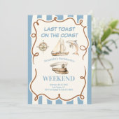 Invitation Bachelorette nautique Compass et Dolphin (Debout devant)