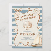 Invitation Bachelorette nautique de la brise côtière de la co (Devant)