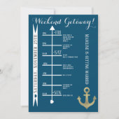 Invitation Bachelorette Nautique Week-end Getaway Ancre Foil (Devant)