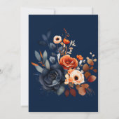 Invitation Bachelorette Navy Blue and Orange Peony (Dos)