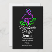 Invitation Bachelorette Neon Flamant rose Fête des mariées tr (Devant)