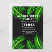 Invitation Bachelorette Neon Palm Leaf Fête des mariées tropi (Devant)