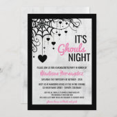 Invitation Bachelorette nocturne de Ghouls (Devant / Derrière)