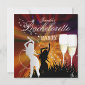 Invitation Bachelorette Noir Or Blanc Champagne (Devant)