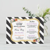 Invitation Bachelorette noire et or Bachelorette Flore Itinér (Debout devant)