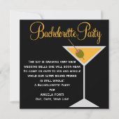 Invitation Bachelorette noire et orange (Devant)