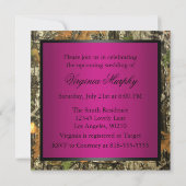 Invitation Bachelorette noire et rose (Dos)