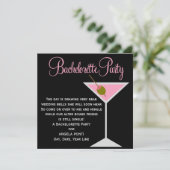 Invitation Bachelorette noire et rose (Debout devant)