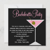 Invitation Bachelorette noire et rose (Devant)