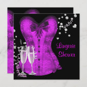 Invitation Bachelorette noire et violette Fête des mariées (Devant / Derrière)