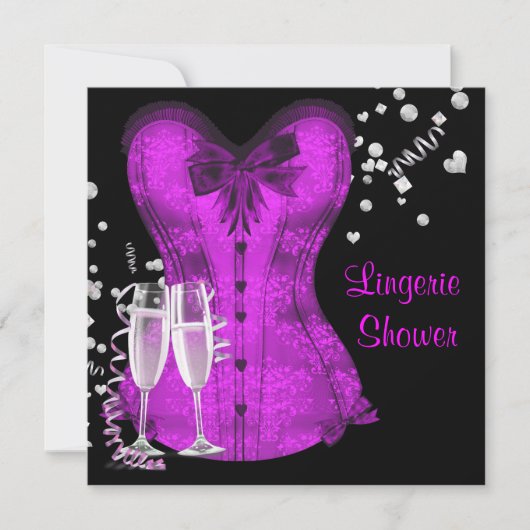 Invitation Bachelorette noire et violette Fête des mariées (Devant)
