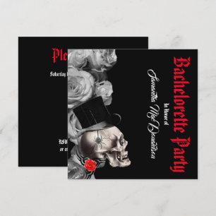 Invitation Bachelorette noire gothique, rock ou moker