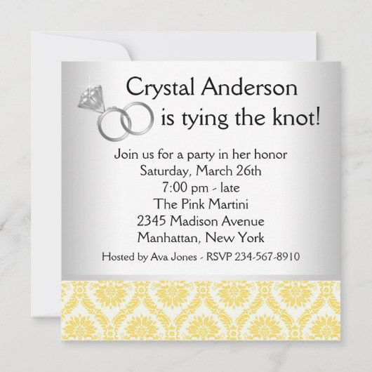 Invitation Bachelorette Noire Jaune (Dos)