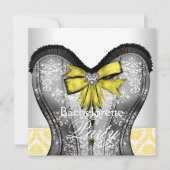 Invitation Bachelorette Noire Jaune (Devant)