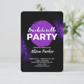 Invitation Bachelorette noire violette (Debout devant)