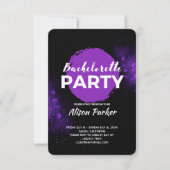 Invitation Bachelorette noire violette (Devant)